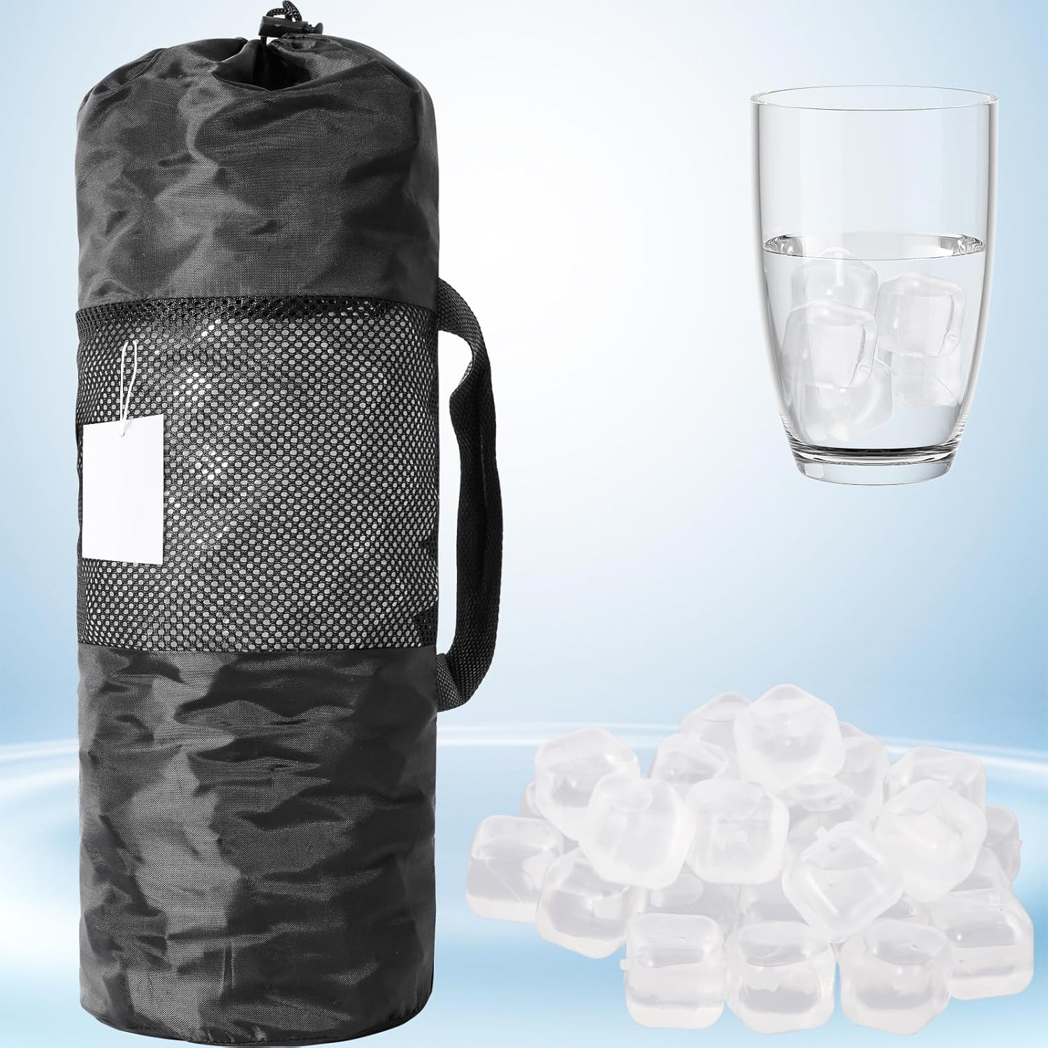 380 Pack Reusable Ice Cube Drinks Refreezable Plastic Ice Cubes Without Diluting