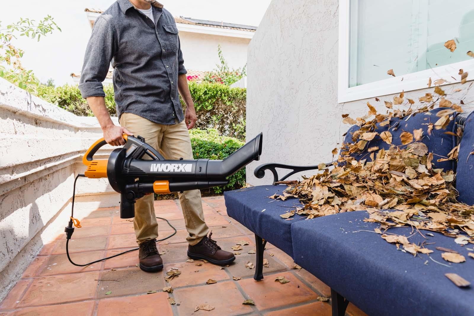 WG509 Worx TRIVAC 3-In-1 Electric Leaf Blower/Mulcher/Vacuum with Metal Blade
