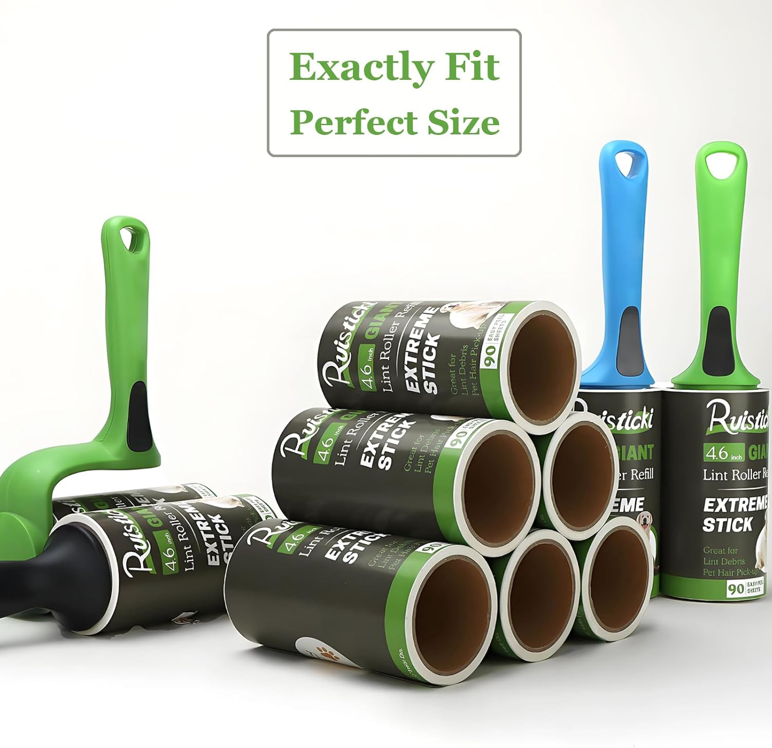 4.6 Inch Lint Roller Refills Compatible with Evercare Giant Lint Rollers and T H