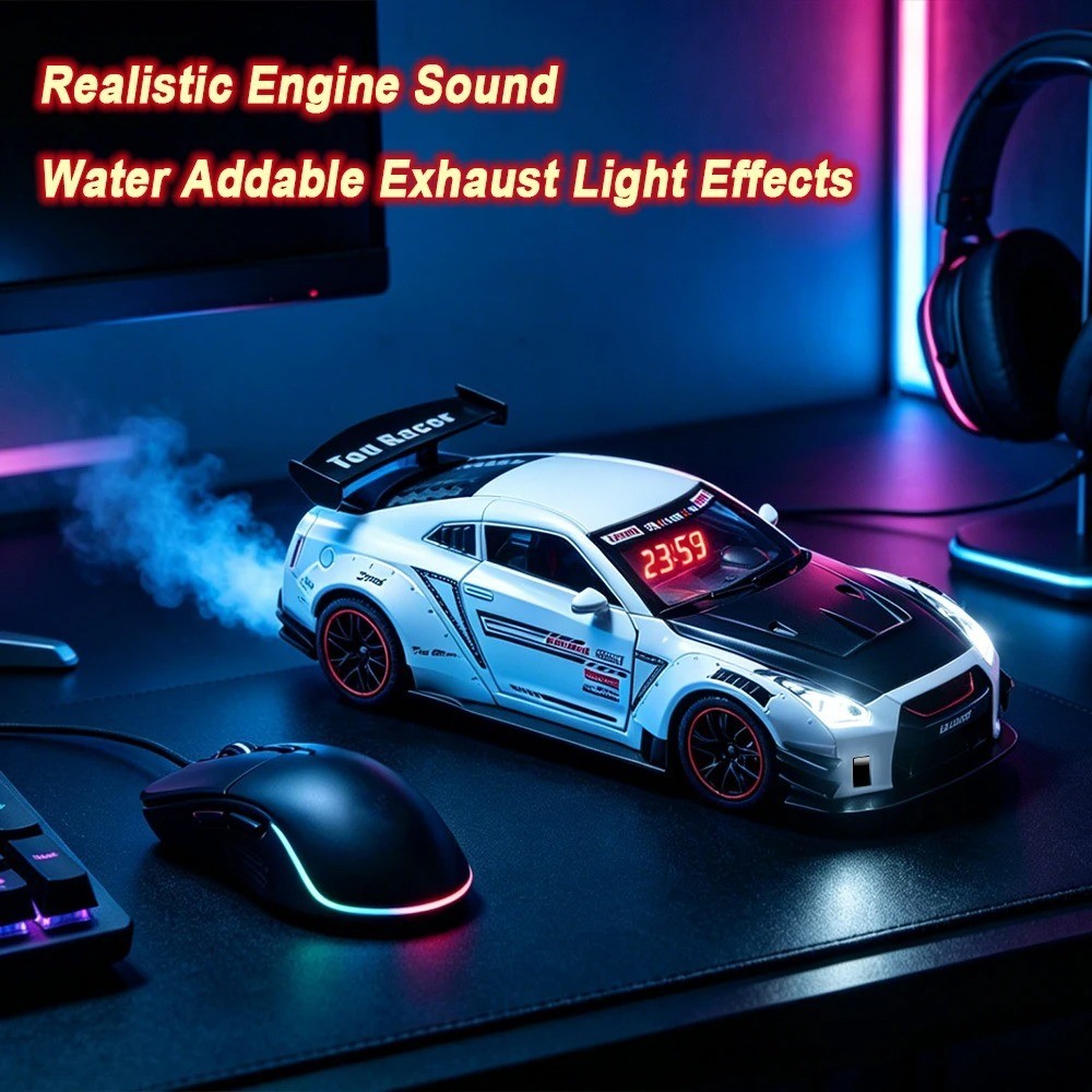 Hypercar Model Alarm Clock LED Digital Display Remote Control Clock