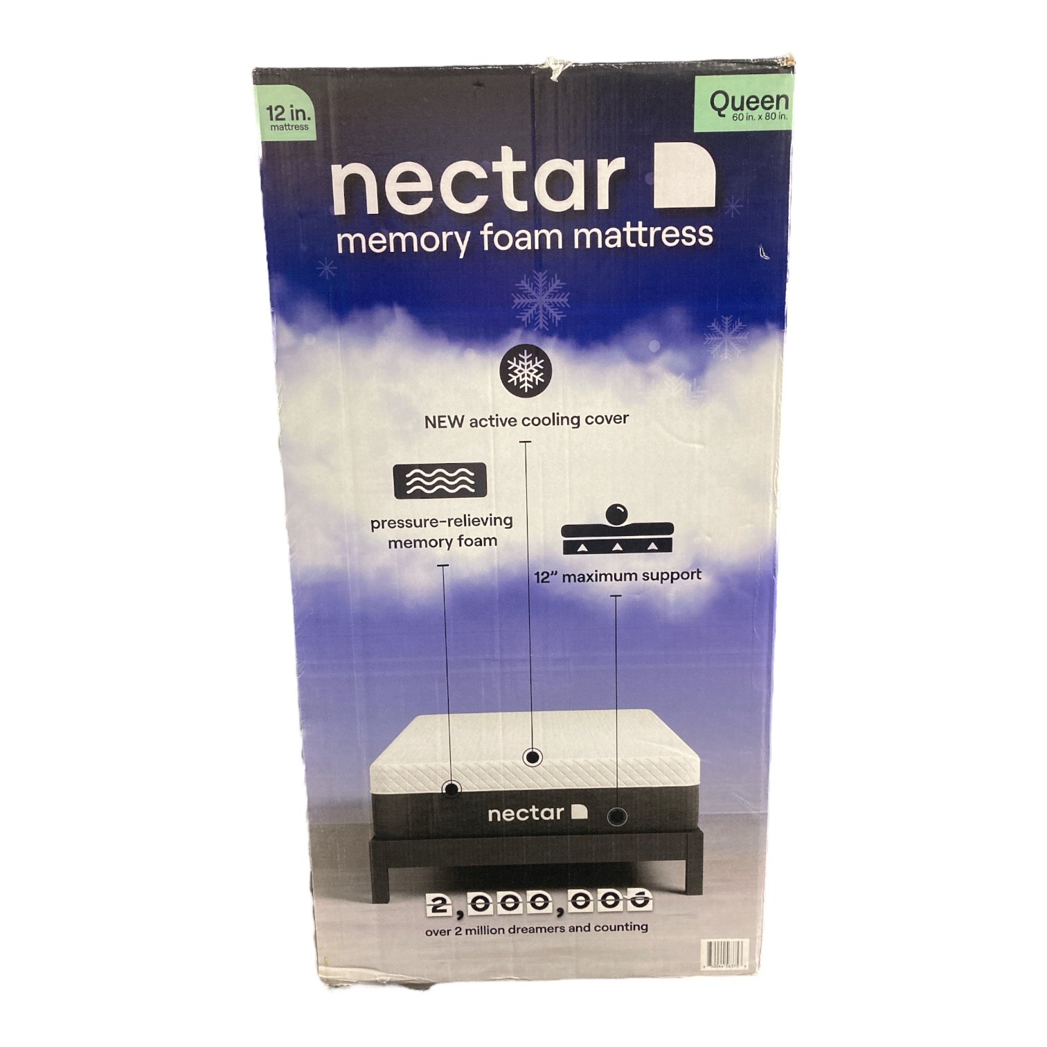 Nectar 12″ Medium Firm Gel Memory Foam Cooling Technology Mattress, Queen