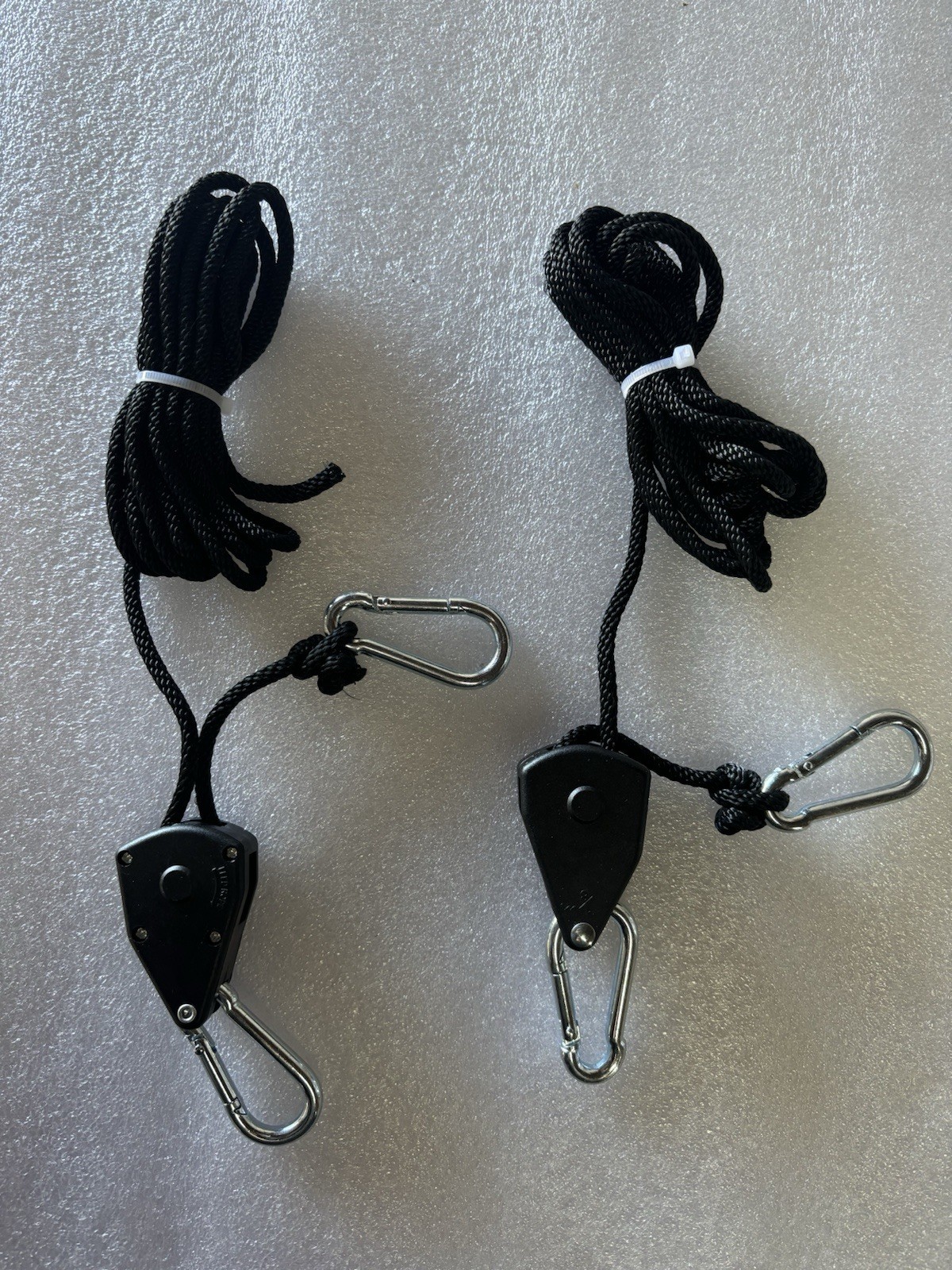 2-Pack Adjustable Grow Light Rope Hangers 1/8″ x 8ft, 75lbs Each Heavy Duty