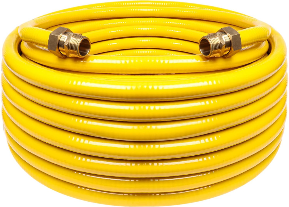 Manguera gas 33ft 1/2” acero inoxidable flexible CSST con adaptadores, Nuevo