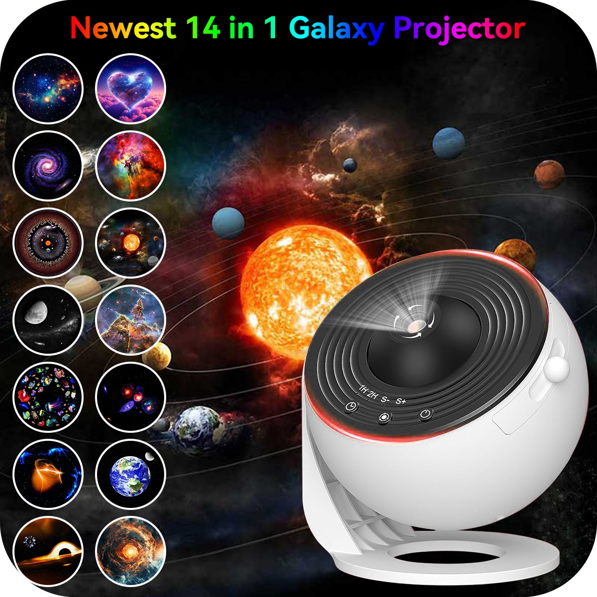 14 in 1 Galaxy Projector Pro Planetarium Star Projector 360° Rotating with Timer
