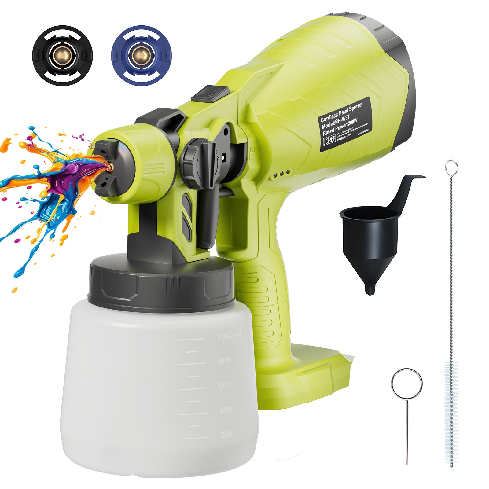 Cordless Paint Sprayer for Ryobi 18V Battery P108 P102 P105 Lithium-Ion Battery