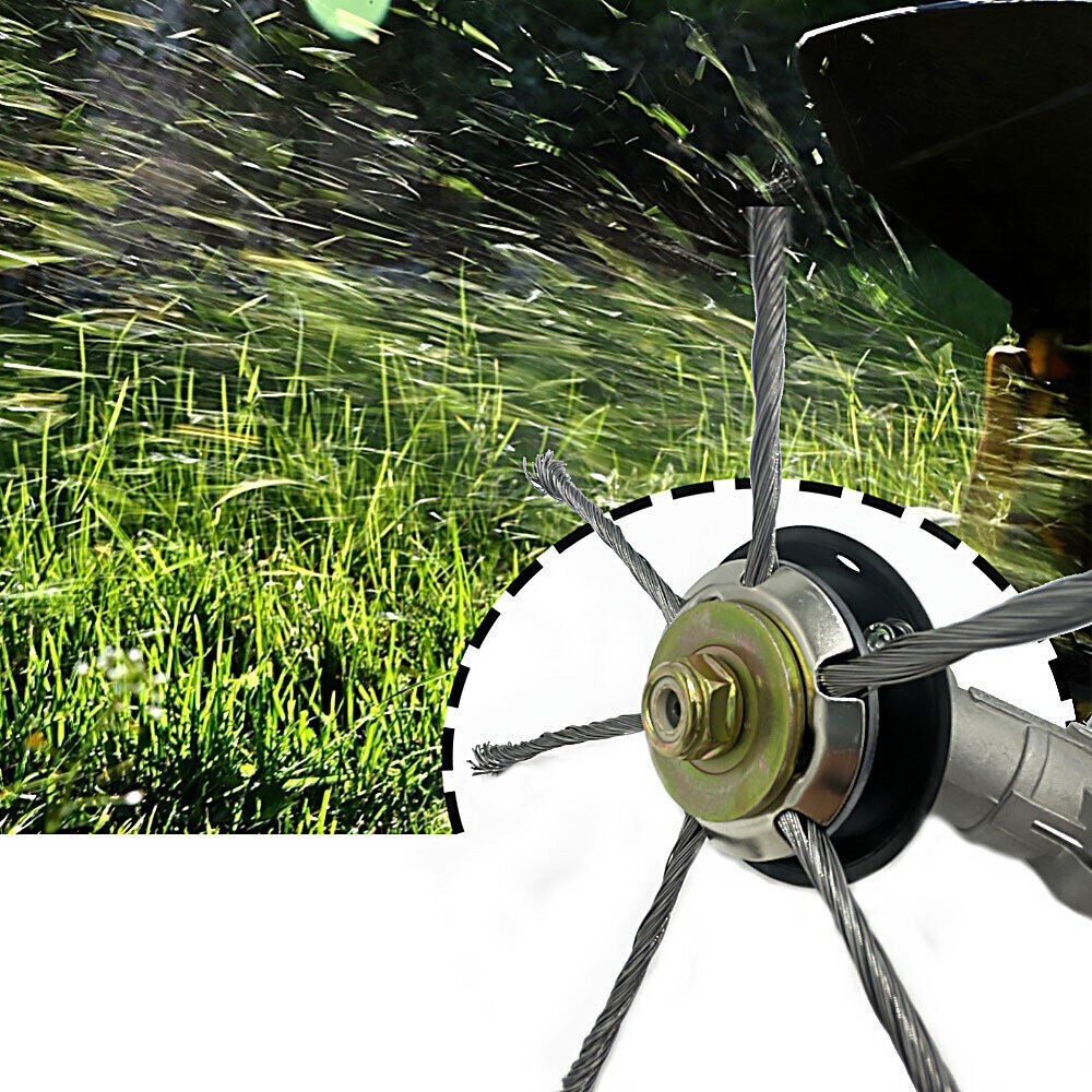2pcs Steel Wire Grass Trimmer Head Tool Kit Lawn Mower Weeding Head Brush Cutter