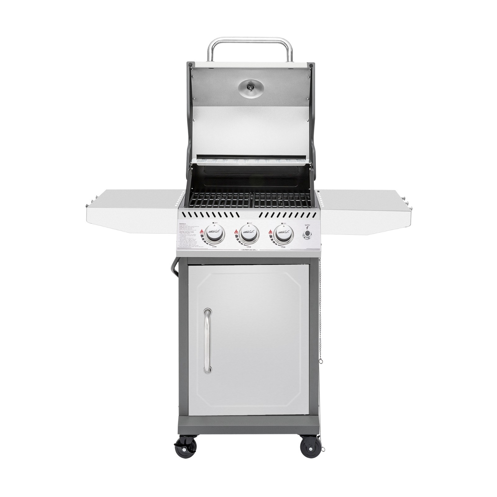 Royal Gourmet 3-Burner Gas Grill Stainless Steel Outdoor Garden BBQ Cooking