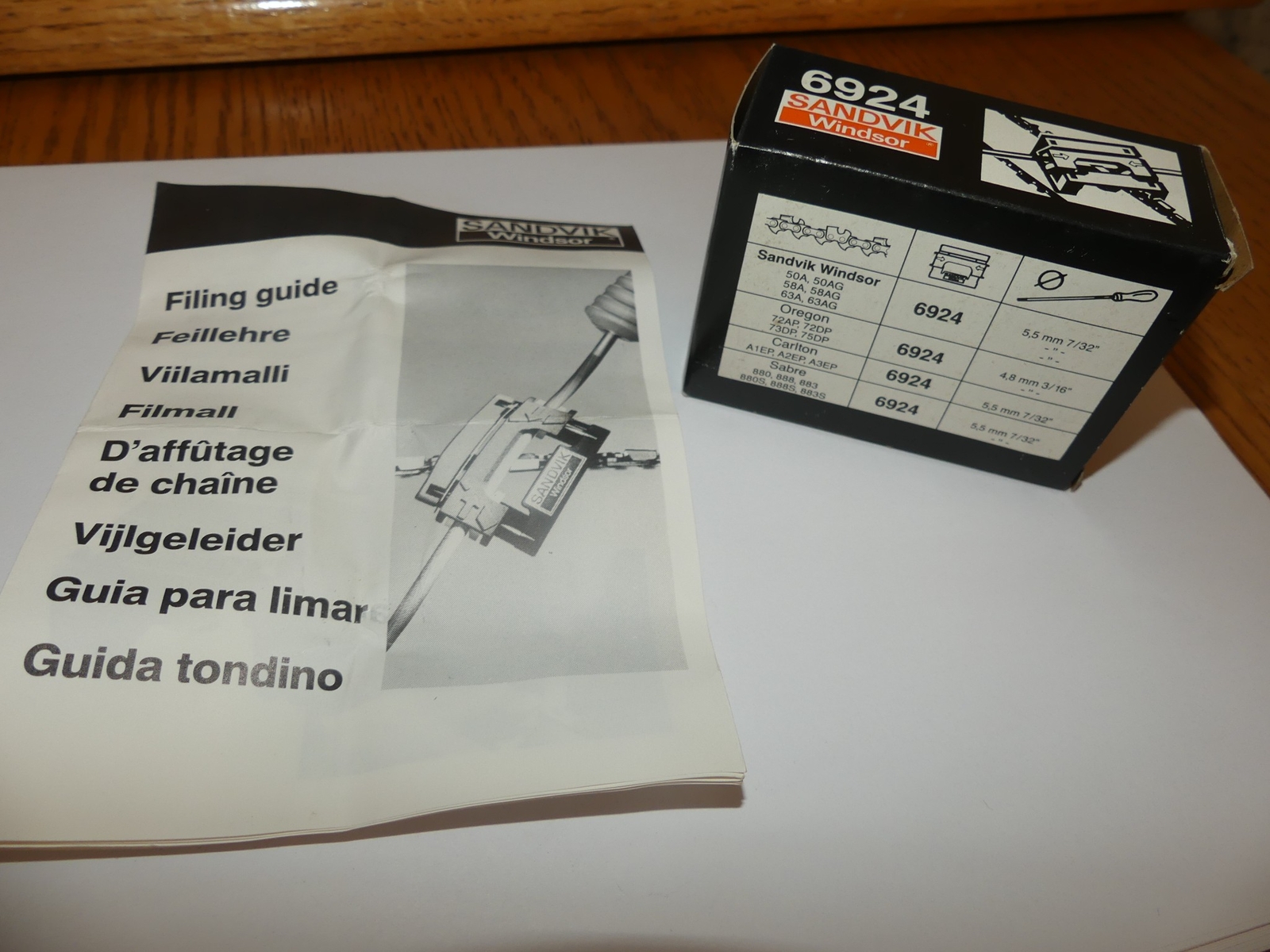 SANDVIK Windsor 6924 Chainsaw Sharpening Guide – Made in Sweden – NEW!
