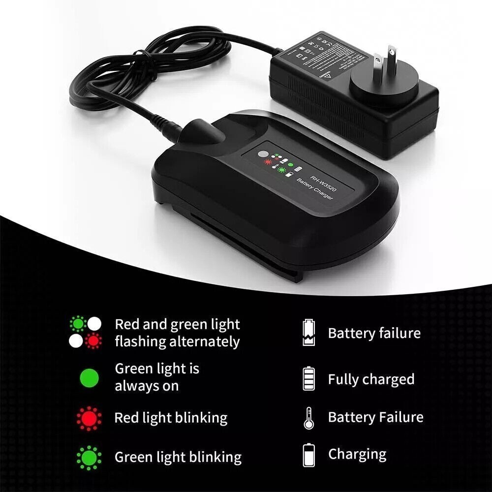 4-1x 20V or WORX 8.0Ah Extend Lithium-Ion WA3525 WA3575 WA3520 Battery/Charger
