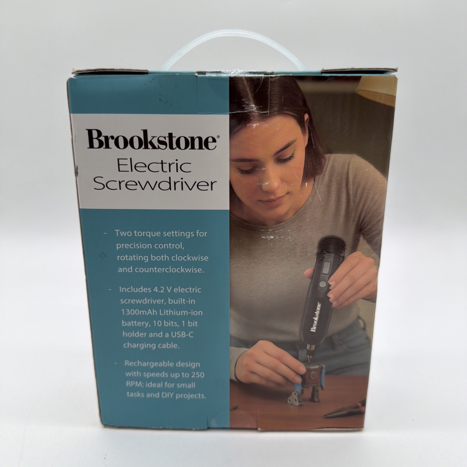 NIB Brookstone BR-ESCR-200 Electric Screwdriver USB-C Rechargeable 1300mAh