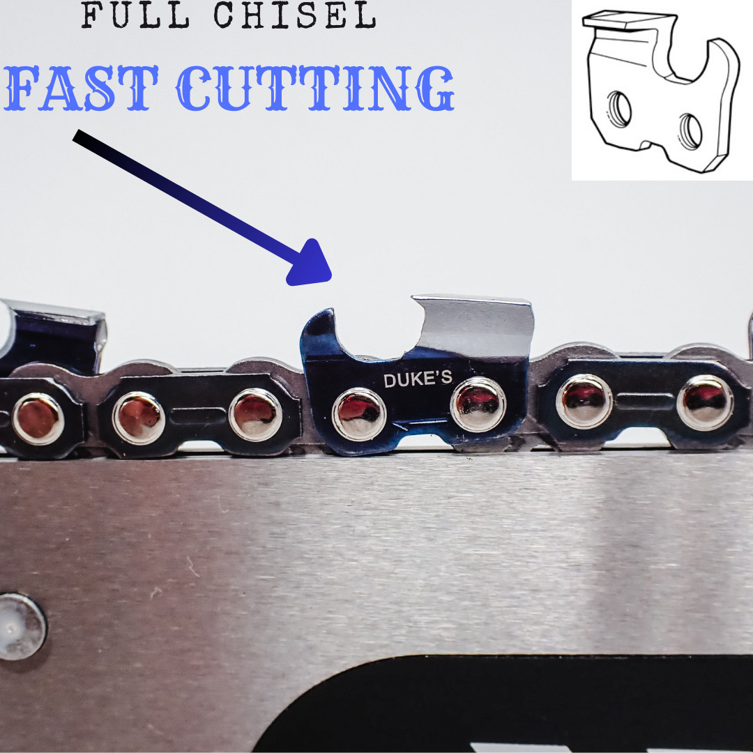 THE DUKE’S PROFESSIONAL HARD CHROME 3-PACK FULL-CHISEL CHAINSAW CHAIN