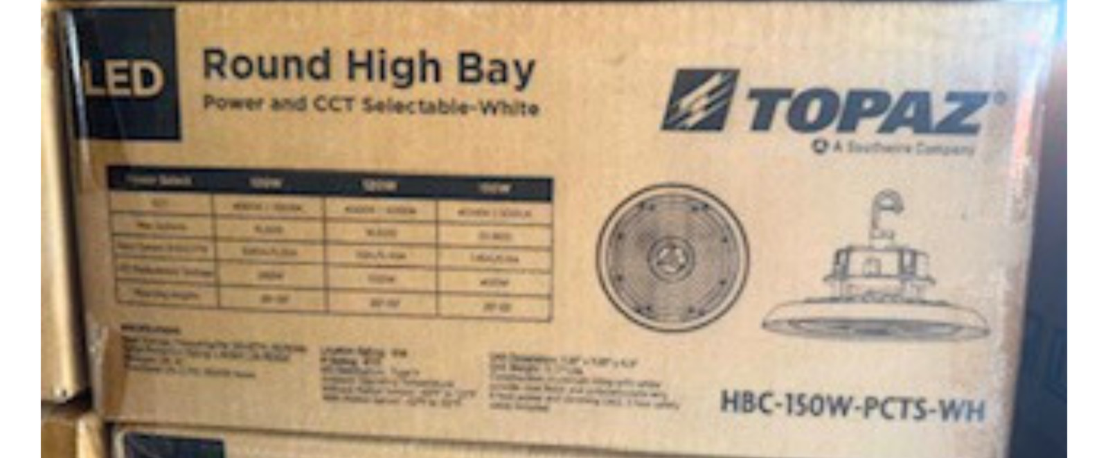 TOPAZ 100W/120W/150W LED UFO High Bay Power & CCT Selectable