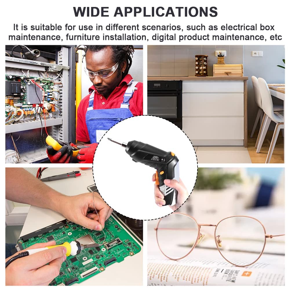 Cordless Screwdriver Set, 3.6V 1300mAh Mini Power Screwdriver, USB Rechargeab…