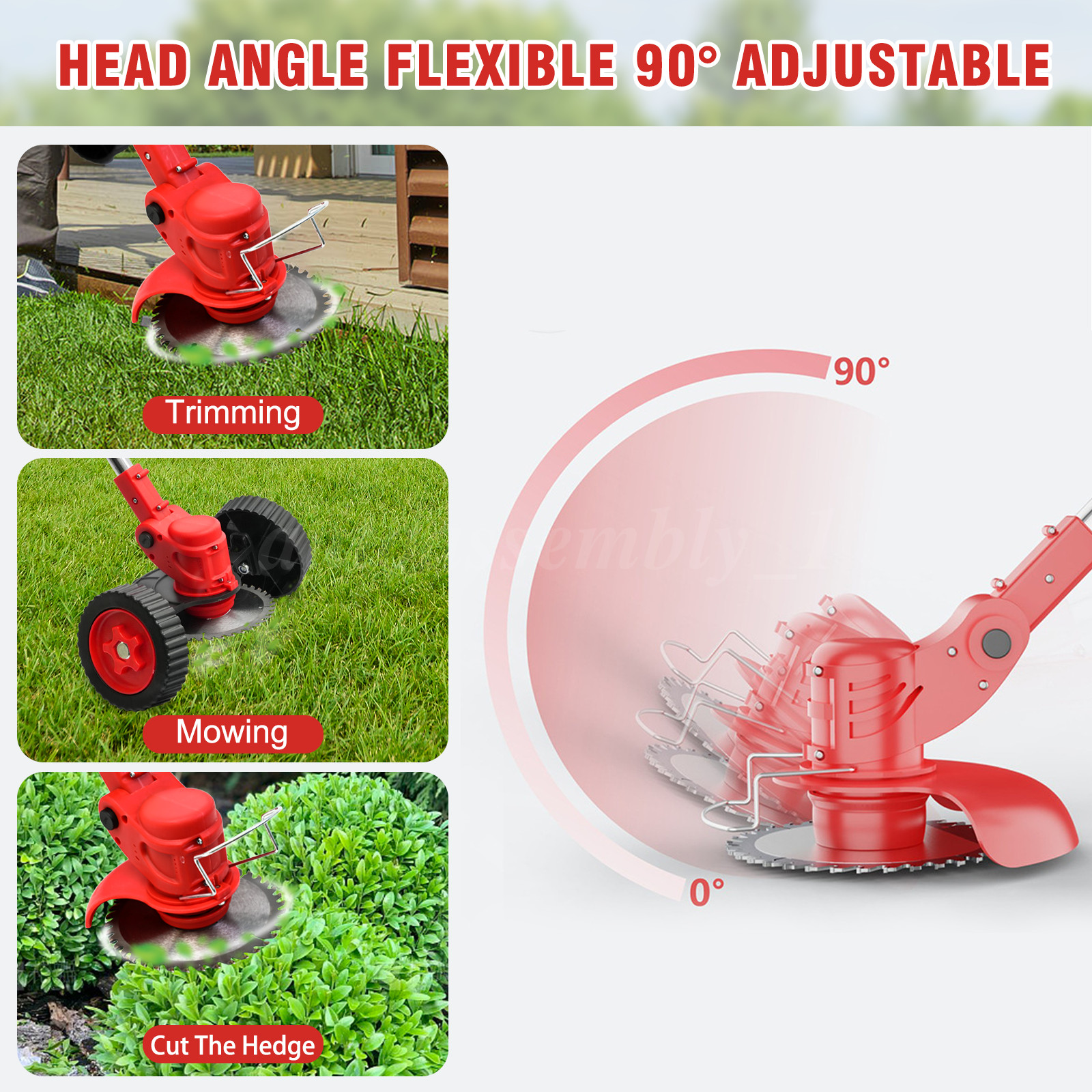 Cordless String Trimmer, Edger WeedWhacker Grass Eater Lawn Cutter 3.0ah Battery