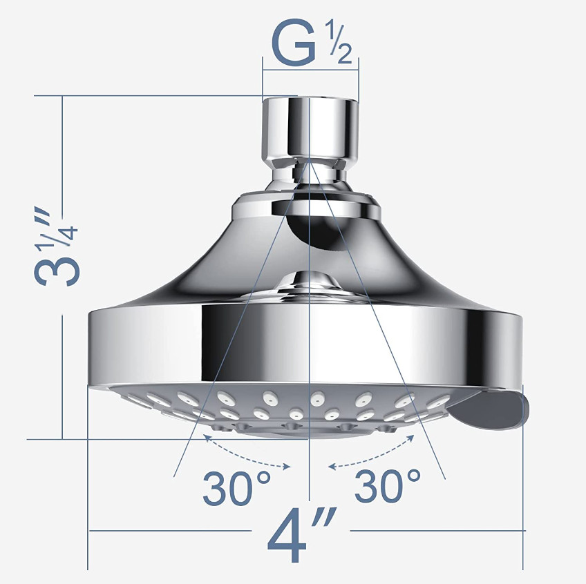 NEW Bath High Pressure Shower Head 5 Mode LARGE Chrome Handset Head Water Saving
