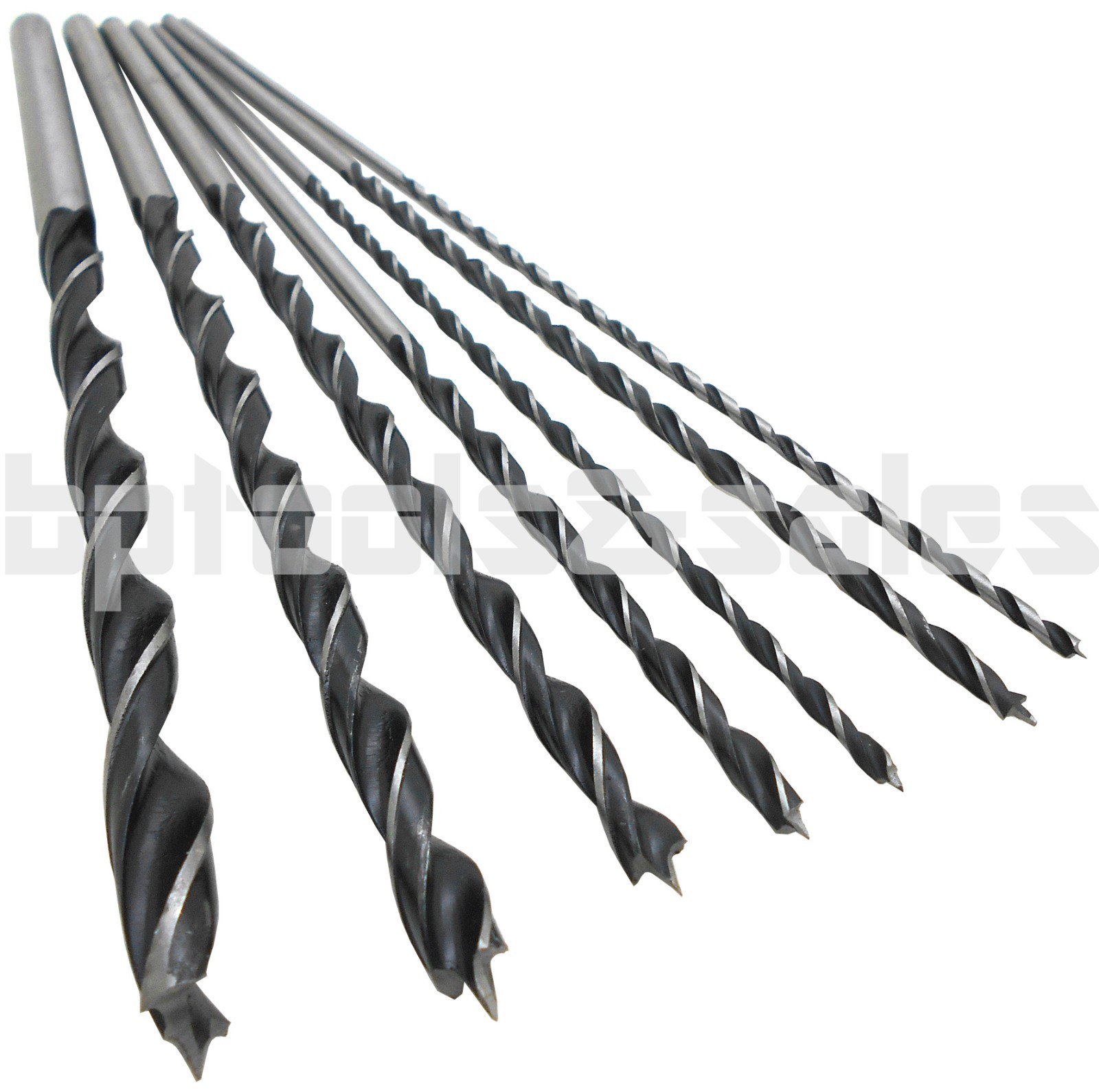 7pc 12″ LONG HSS BRAD POINT WOOD DRILL BIT SET 1/8 5/32 3/16 1/4 5/16 3/8 1/2″