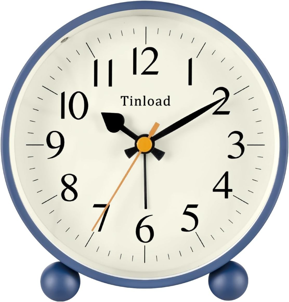 4.5″ Vintage Retro Analog Alarm Clock, Super Silent Non Ticking Small Clock