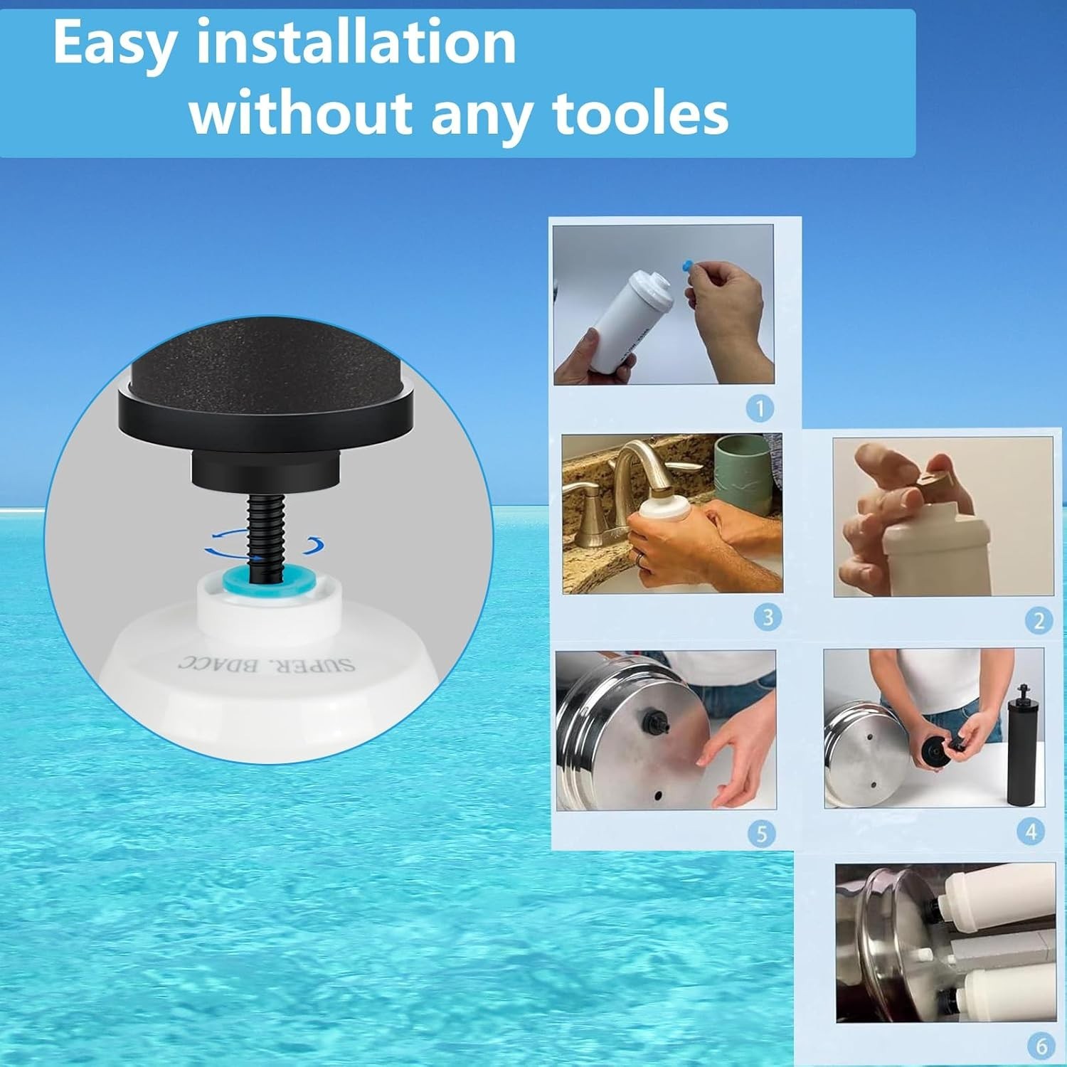 Gravity Water Filter Replacement,for Berkey® Black Carbon (BB9-2®) Purification