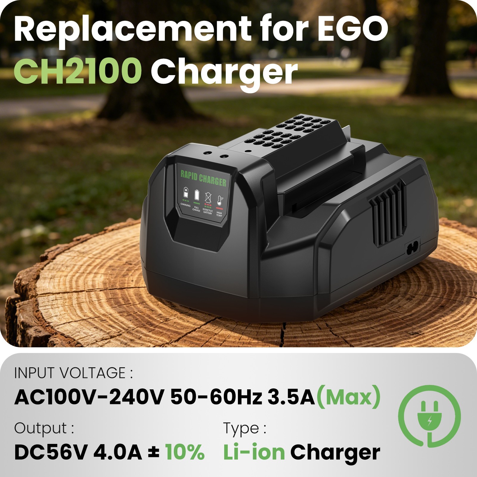 10.0Ah For EGO 56V Lithium Ion Battery / Charger CH2100 BA5600T BA2800T BA1400T