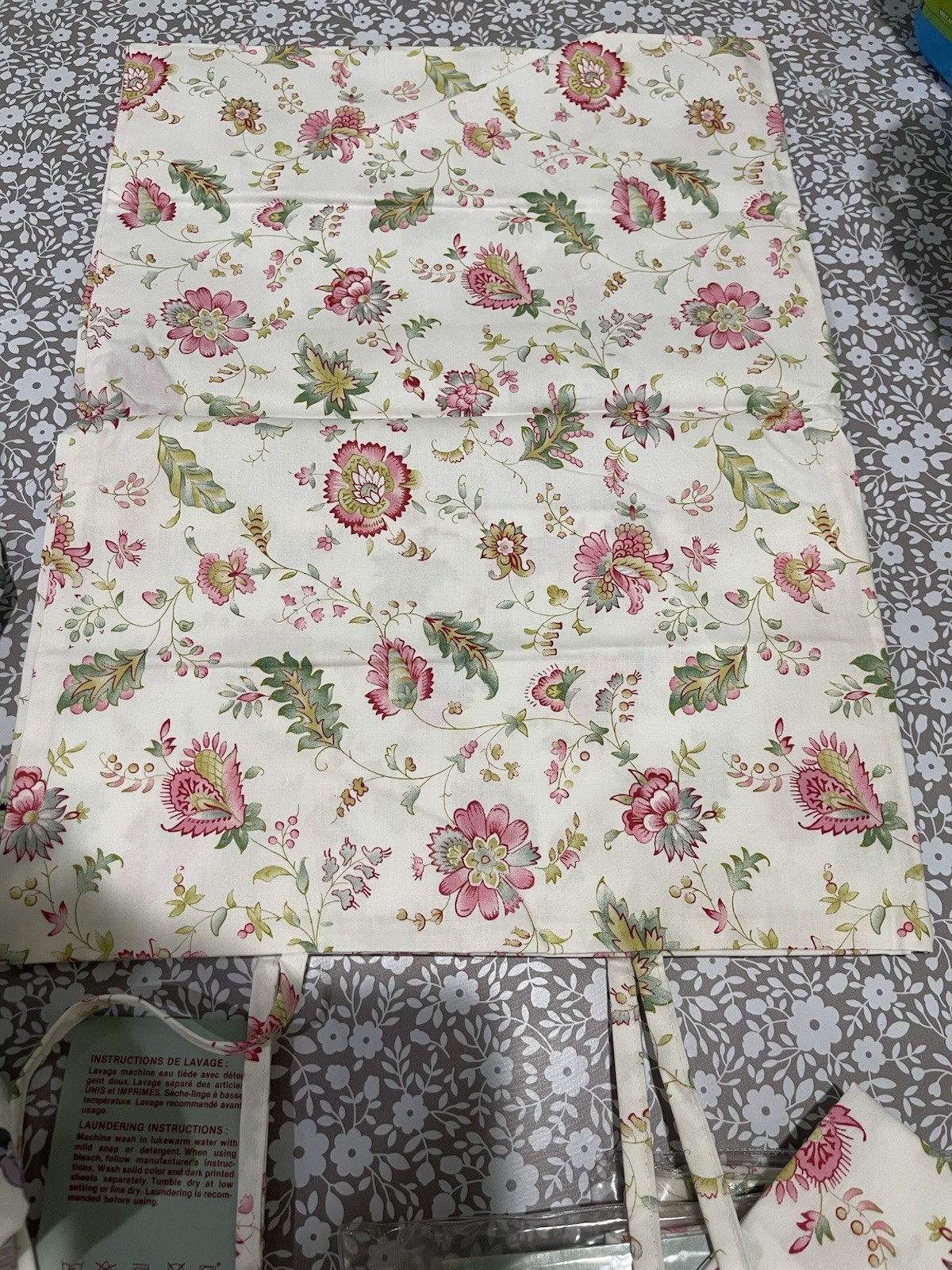 KENZO France NWT (1pc) Boudoir Sham 100% Percale Print Ties Embroidery ONE SHAM