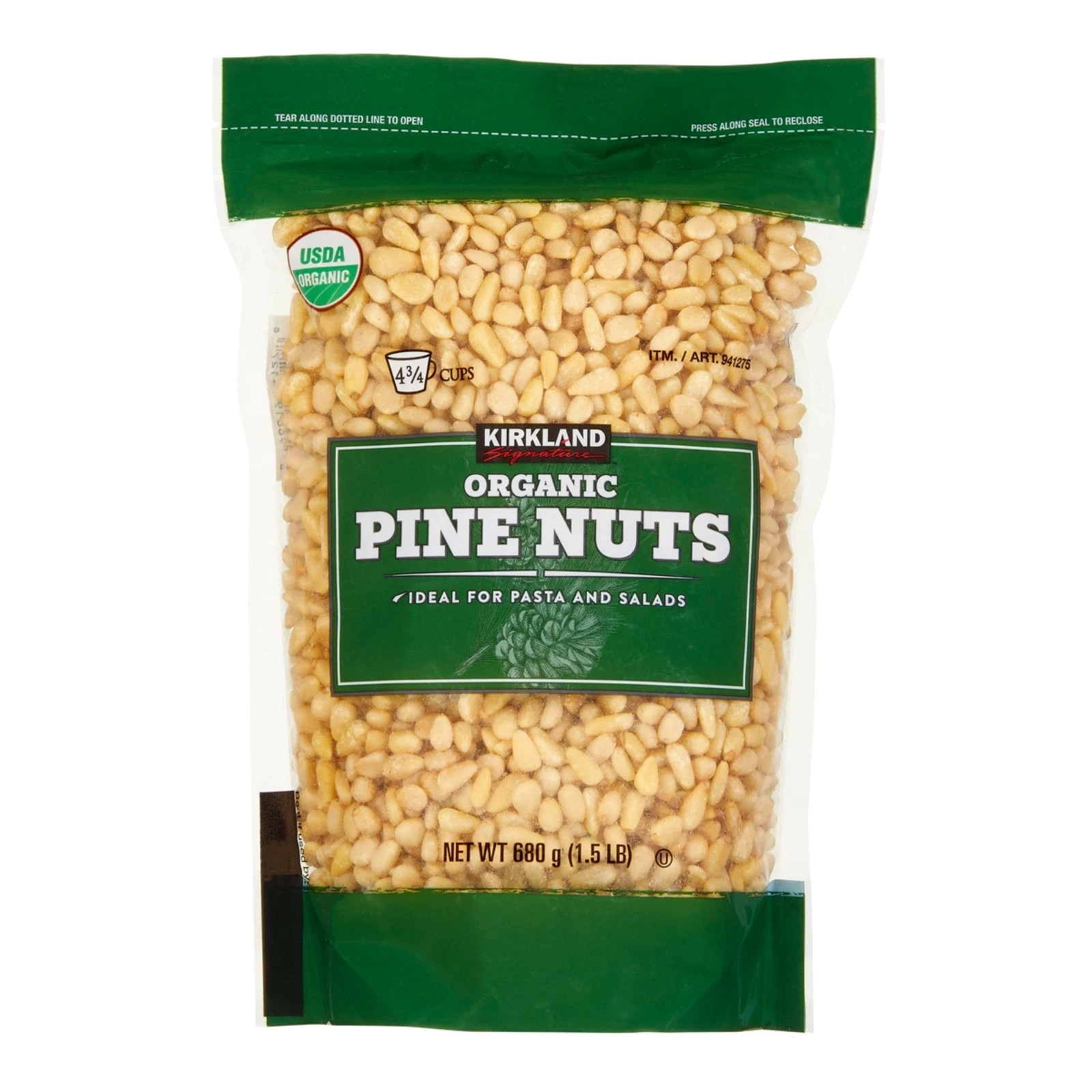 KIRKLAND ORGANIC PINE NUTS 24 OZ, 1.5 LB (680G)