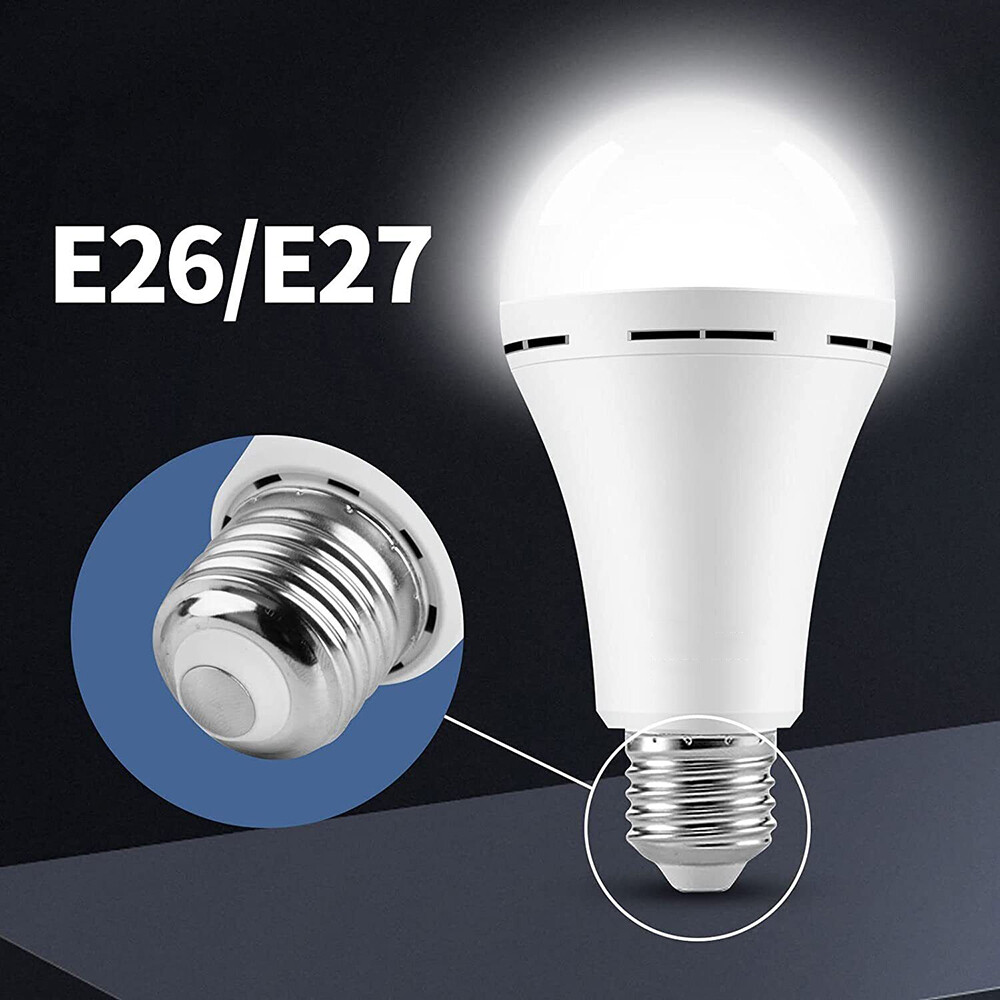 4Pcs LED Rechargeable Emergency Light Bulb 60W Equivalent 1200mAh Battery Backup