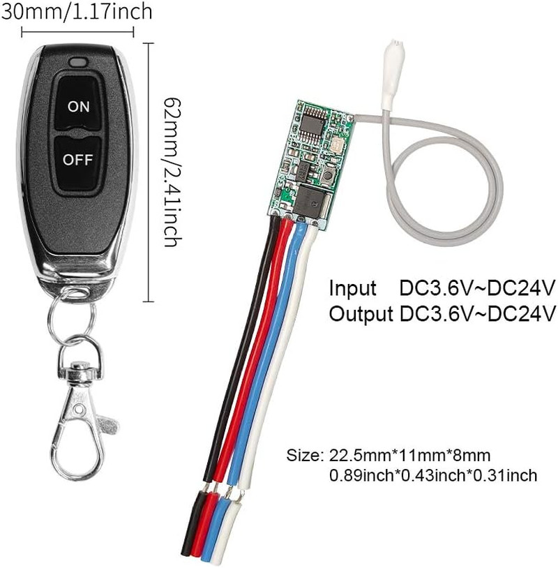 433Mhz Universal Wireless RF Remote Control Switch DC 6V 12V 24V 1CH