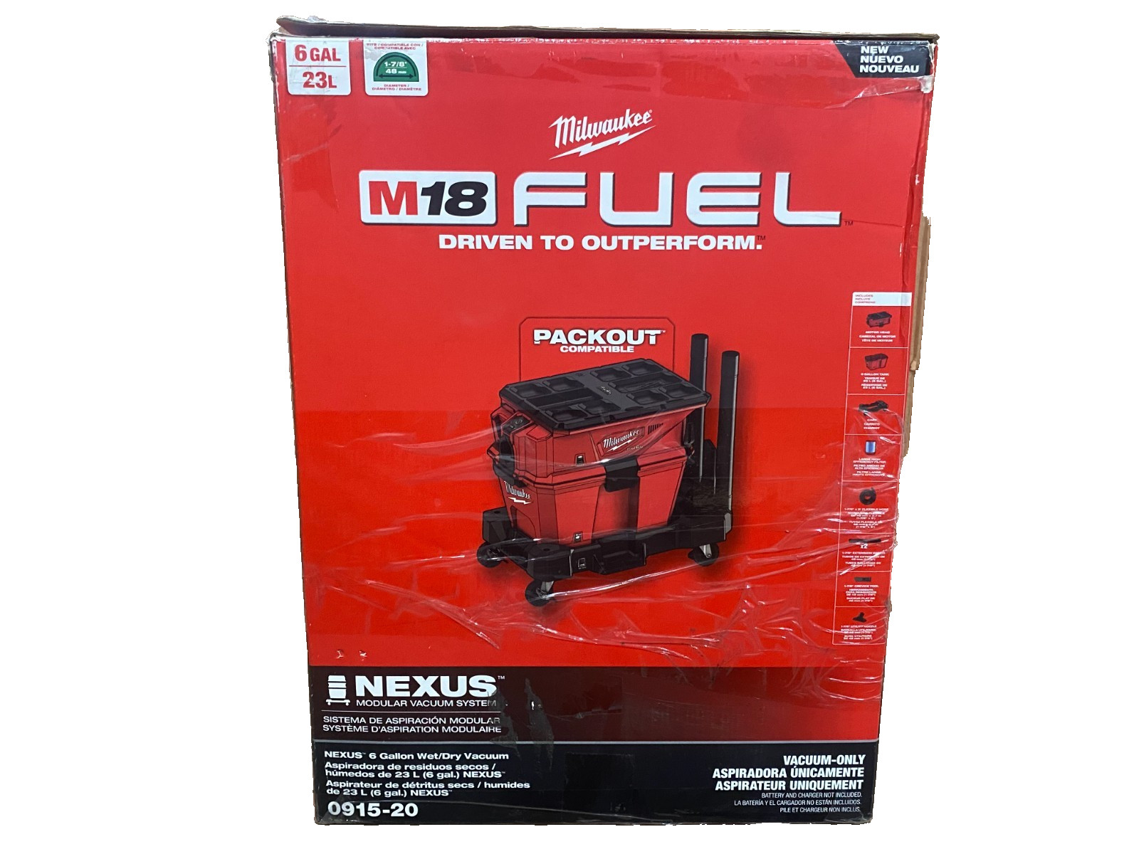 Milwaukee M18 FUEL NEXUS 6 Gallon Cordless Wet/Dry Vacuum 0915-20, NO BATTERY