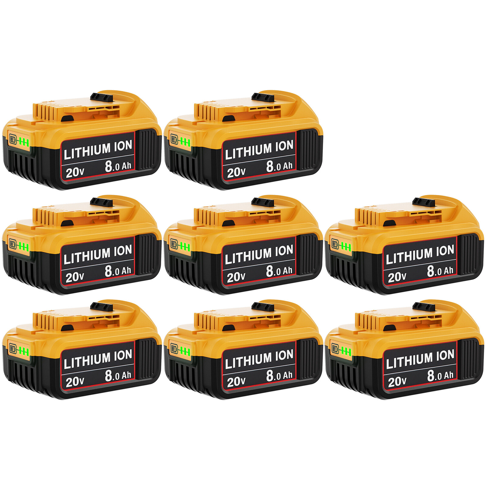 8.0AH Lithium Battery / Charger For DeWalt 20V 20 Volt Max XR DCB206-2 DCB205-2