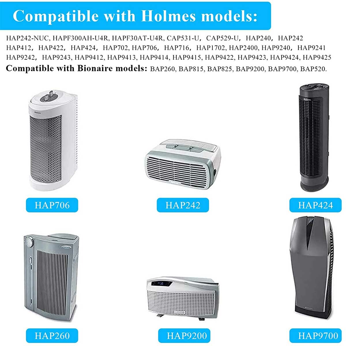 Replacement for Holmes AER1 HEPA Type Total Air Filter HAPF30AT HAP242-NUC