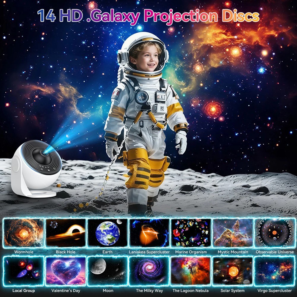 14 in 1 Galaxy Projector Pro Planetarium Star Projector 360° Rotating with Timer