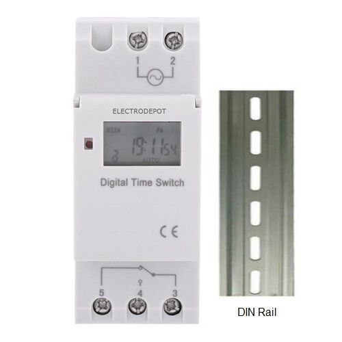 220V 7 Day Timer Programmable 24 hrs Weekly Digital Time Switch 240V FREE DIN
