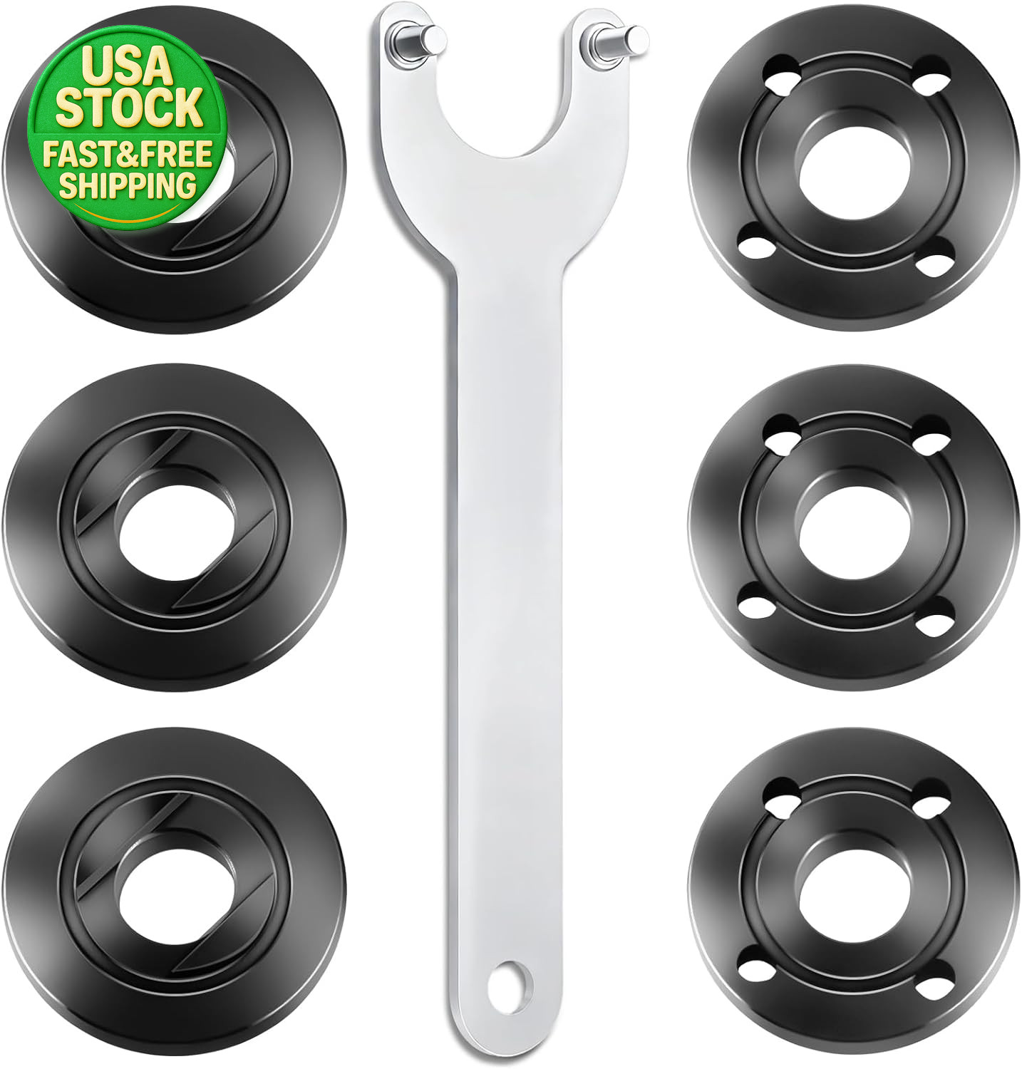 Angle Grinder Nut Wrench Set 7PCS 5/8-11 Flange Lock Nut for 4.5″ 5″ Dewalt Part