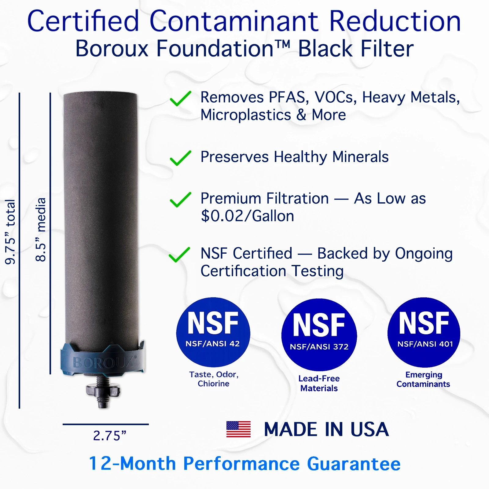 Berkey Crown Water Filter with 2 Premium Boroux Foundation Black Filters