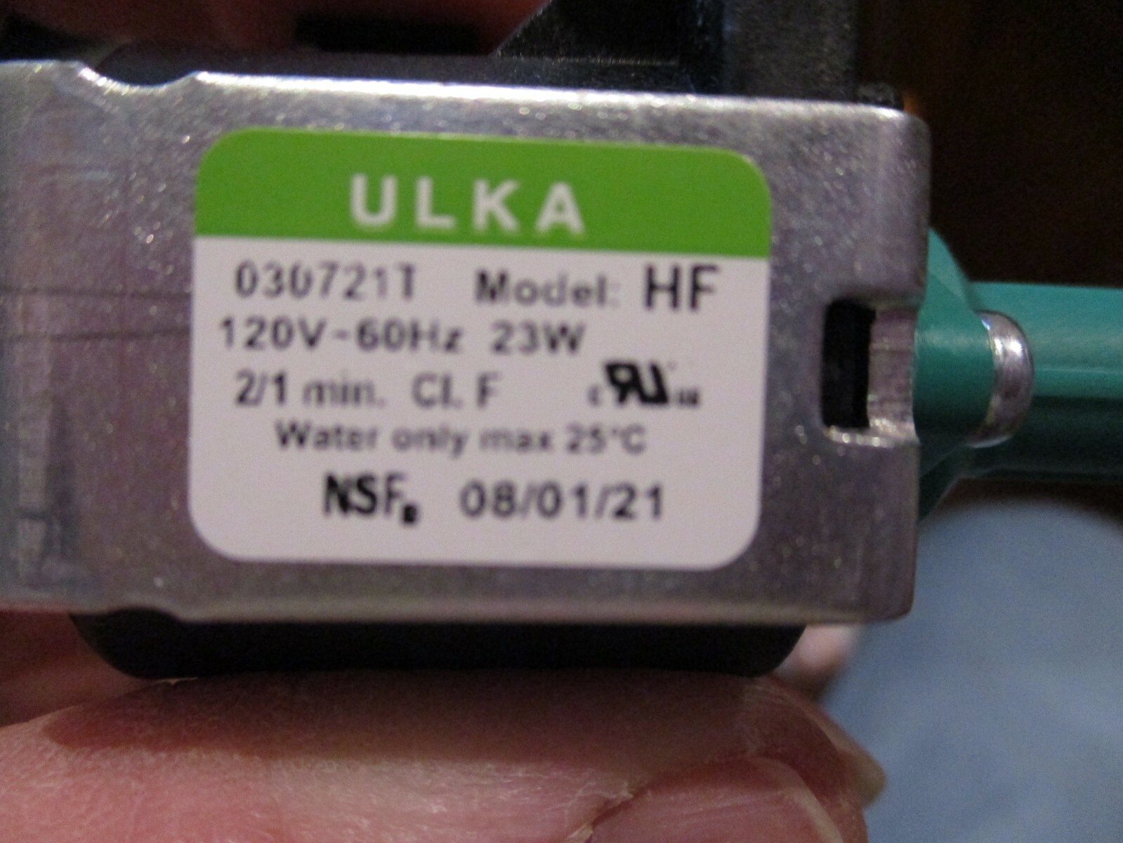 ULKA Pump HF – 120V, 60Hz, 23W 2/1 min CI. F Nespresso, DeLonghi, Breville, More