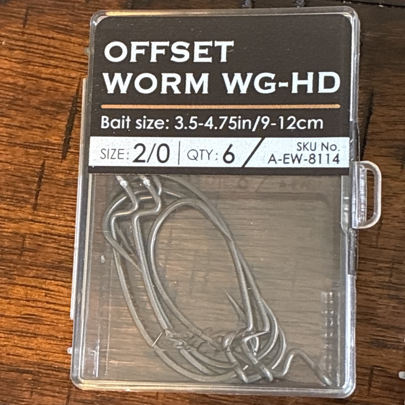 (Lot of 5) Packs BKK Offset Worm Wide Gap/WG -HD Hooks #1-2/0 – 35 total