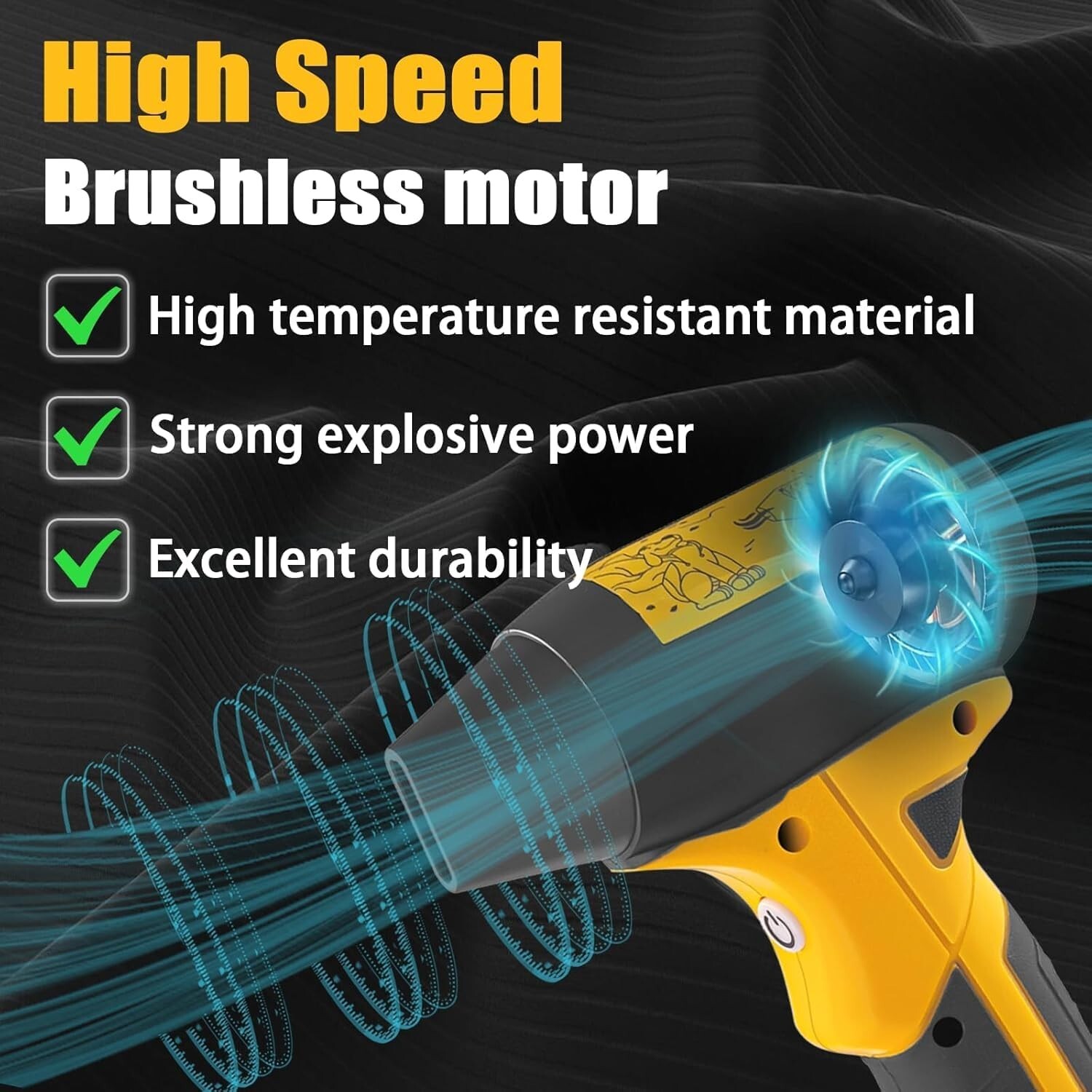 Electric Jobsite Air Blower for Dewalt 20V Battery Handheld Cordless Leaf Blower