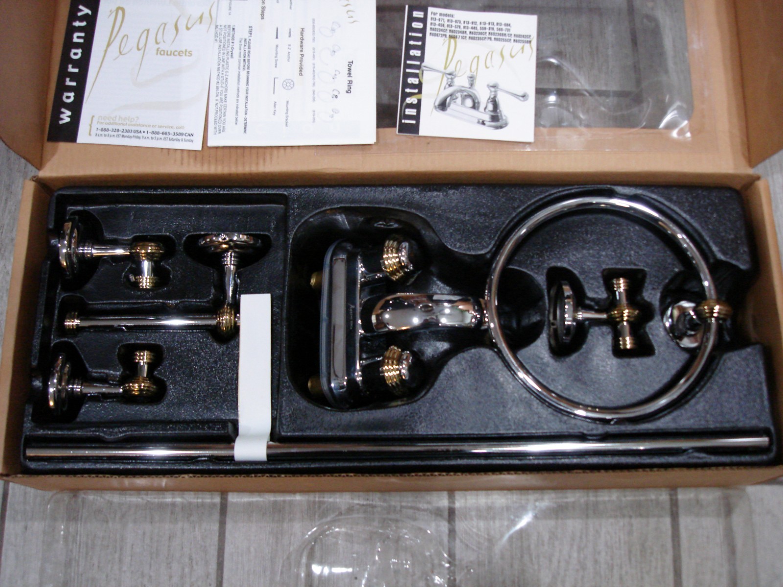Pegasus 4000 Series Polished Chrome & Brass Bathroom Faucet & Acc. Kit 559 167G