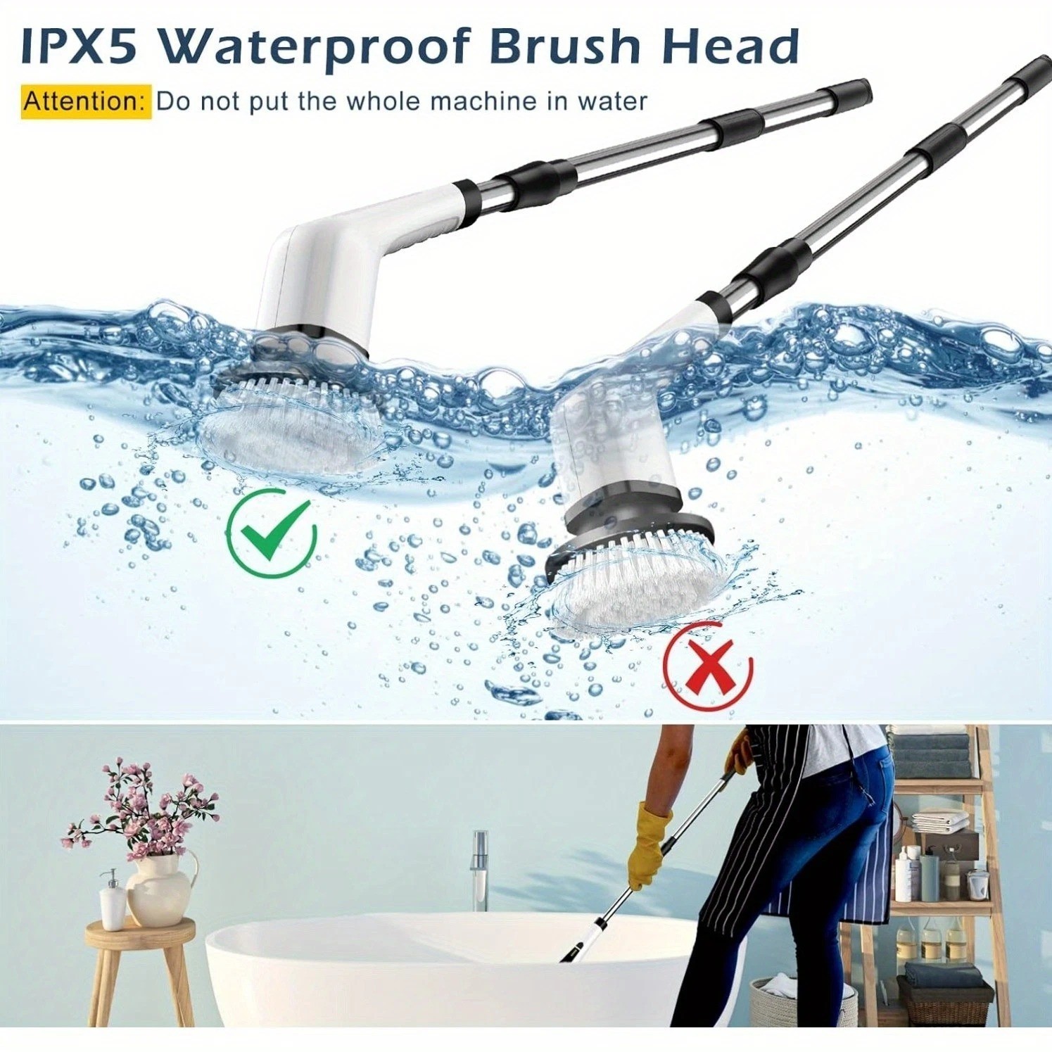 9 IN 1 Electric Spin Scrubber Cordless Power Cleaning Brush Rechargeable cleaner