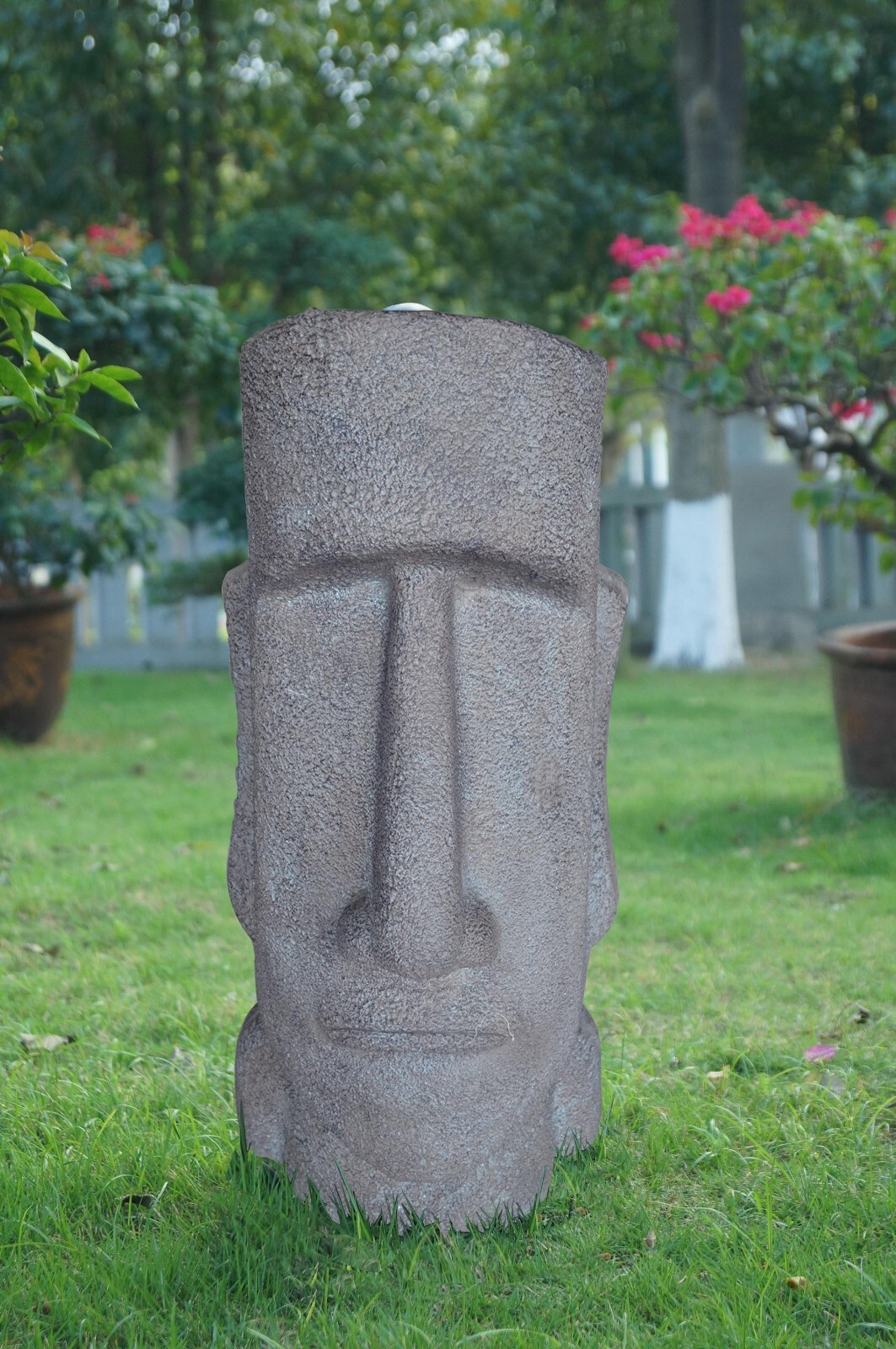 35IN H Easter Island Head Resin Garden Statue Garden Yard Decor