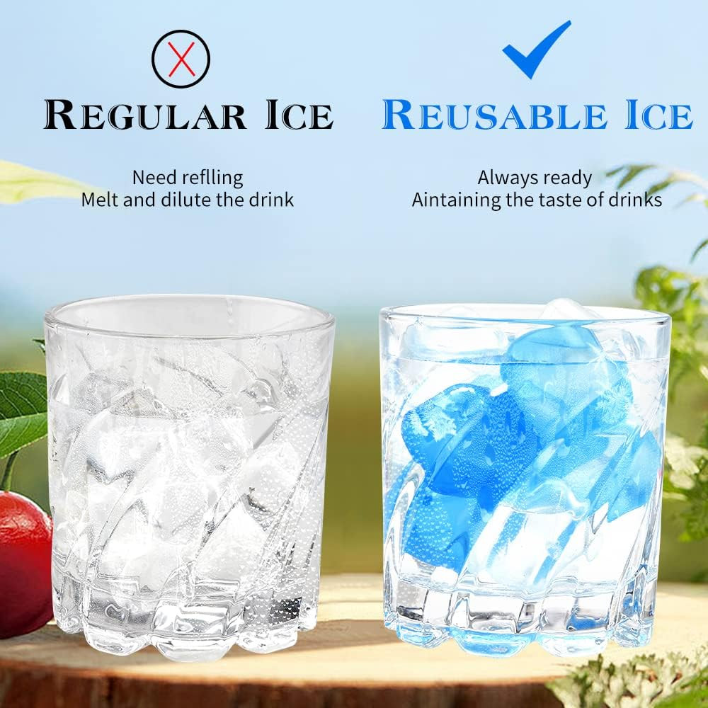 Reusable Ice Cube for Drinks, Square Plastic Ice Cubes 20 Pack, Freeze Drinks