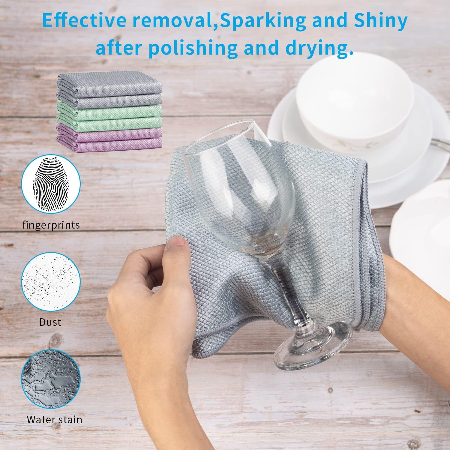 10× Fish Scale Microfiber Polishing Cleaning Cloth Towels Rags Window Glass Car