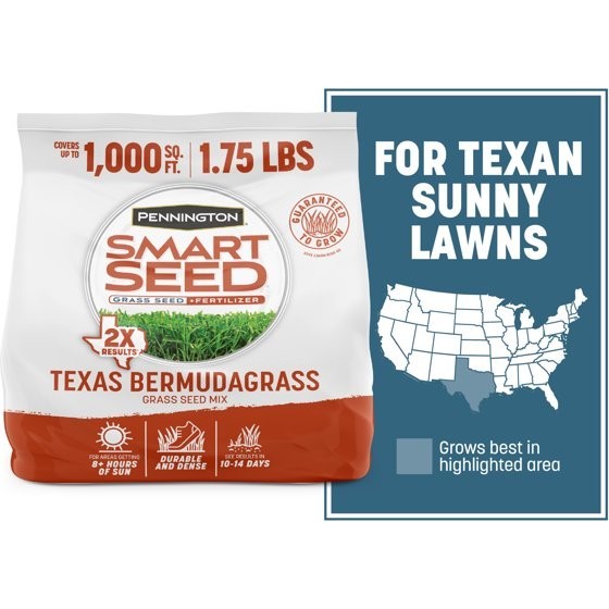 Pennington Smart Seed Texas Bermudagrass Grass Seed Mix, for Full Sun, 1.75 lb.