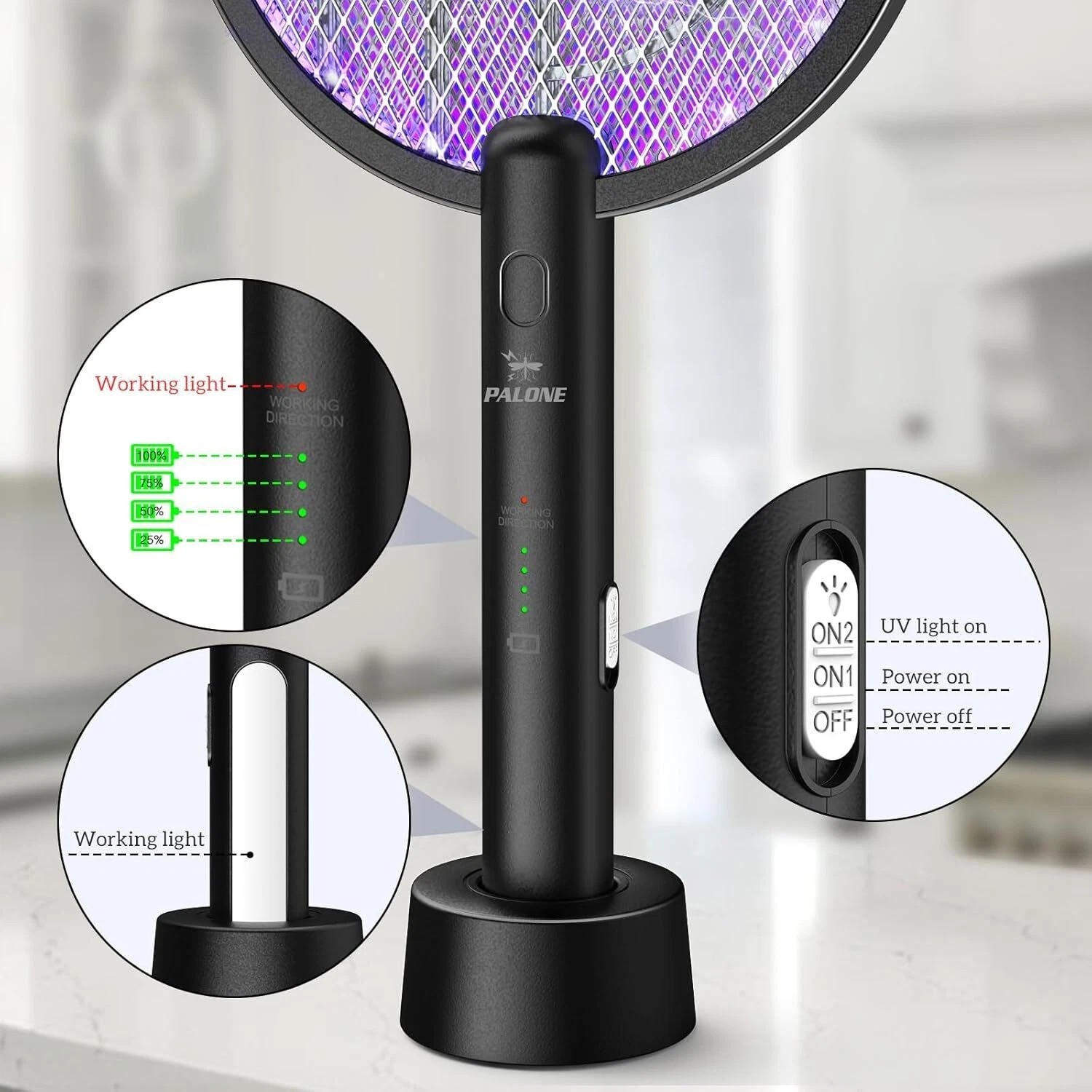 2Pack Electric Bug Zapper Fly Swatter Zap Mosquito Killer Pest Insect Racket USA