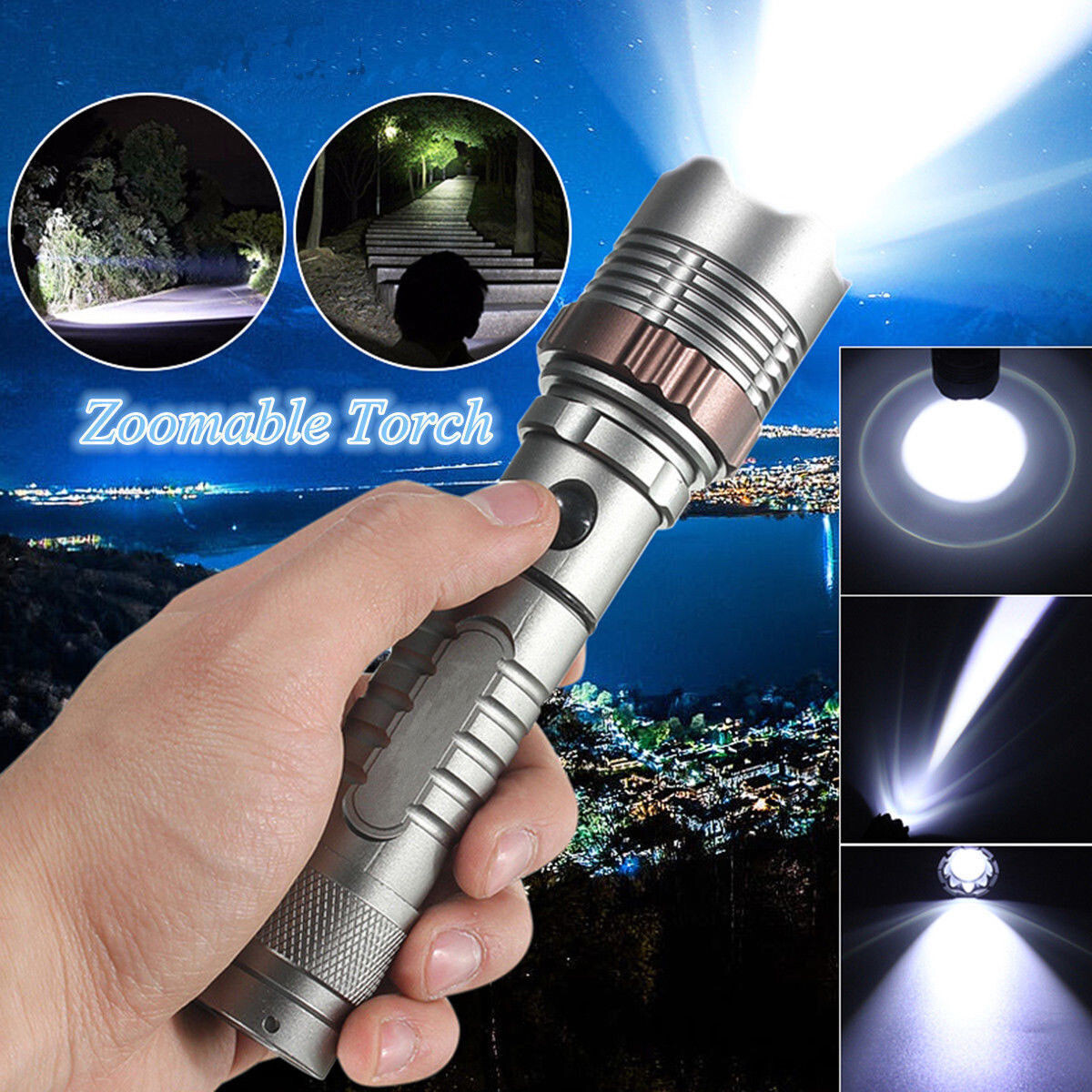 950000000 Lumen Super Bright LED Tactical Flashlight Rechargeable LED Work Light