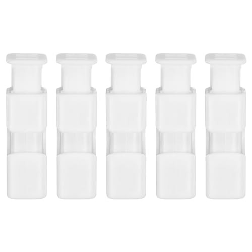 5-Pack Reusable ABS Plastic & Stainless Steel Spring Bread Bag Clips White