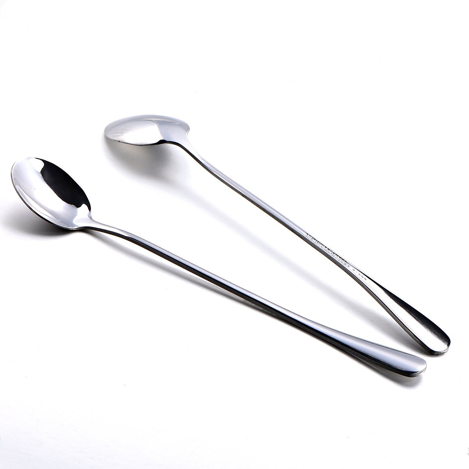 6-Piece 7.5″ Stainless Steel Mixing Spoons Set – Iced Teaspoons, Ice Cream Spoon