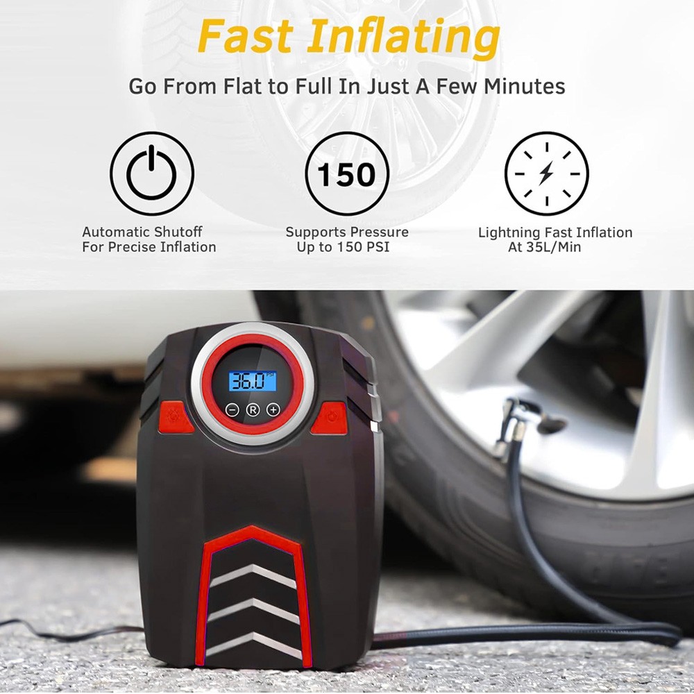 Car Tire Air Pump Inflator Compressor Digital Electric Auto Portable 150PSI 12V
