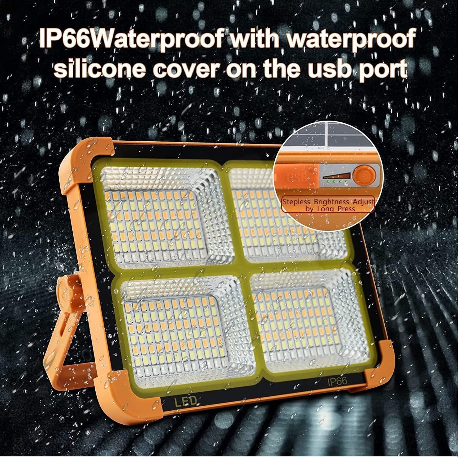 Portable Solar Rechargeable Work USB Light Outdoor Camping Security Lamp