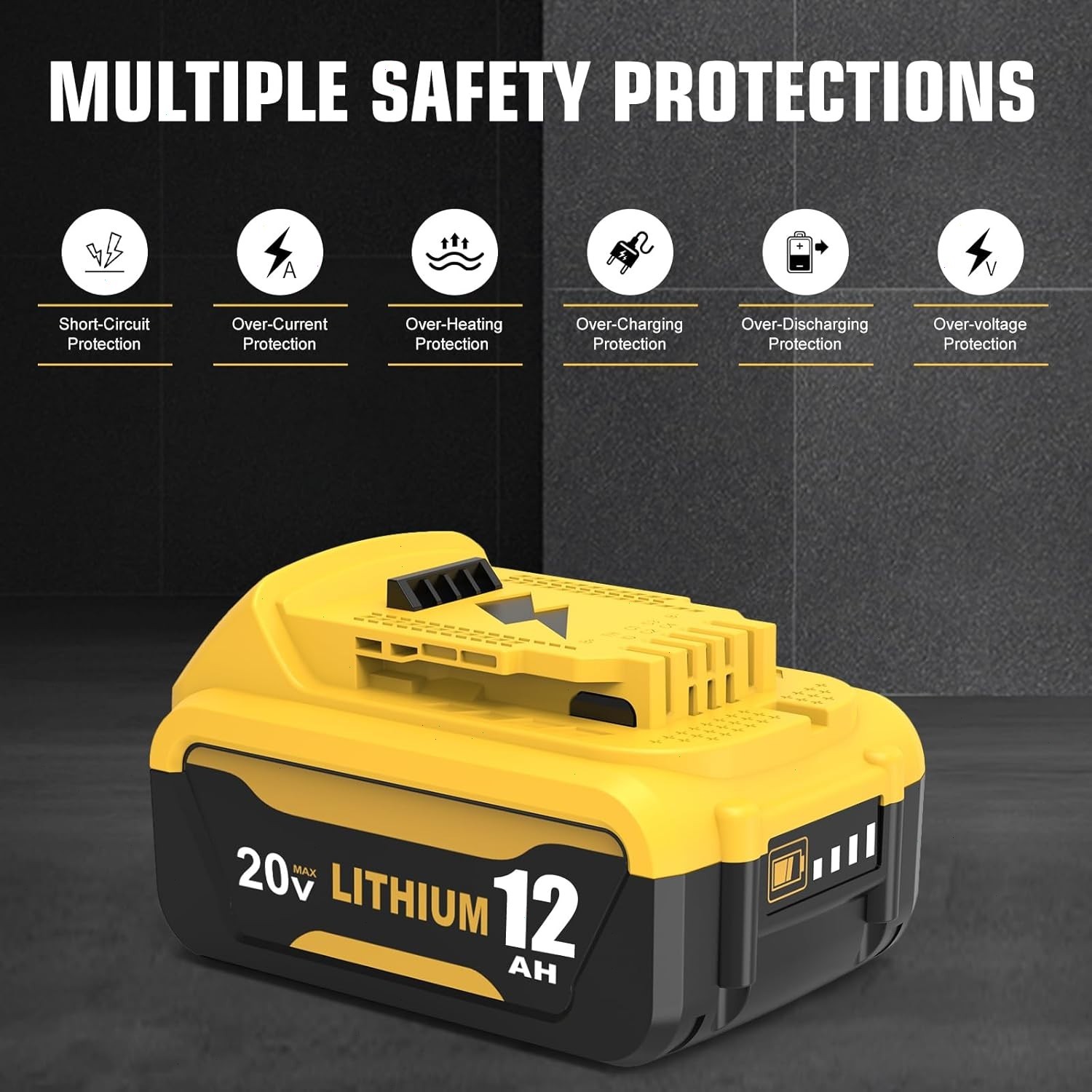 2Pack For DeWalt 20V 20 Volt Max 12.0AH Lithium Battery DCB206-2/Dual Charger